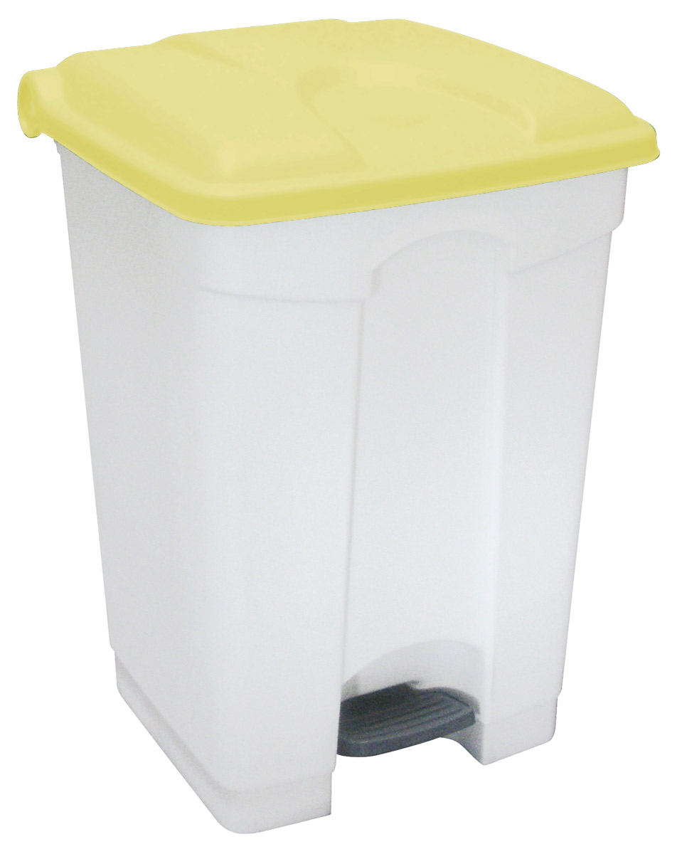 CONTENEDOR 45L blanco tapa amarilla